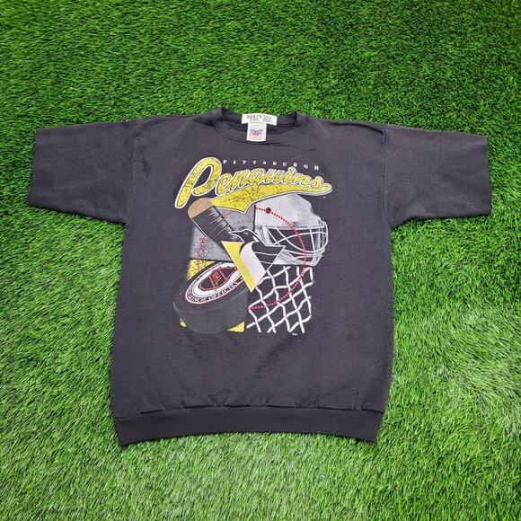 Vintage 90s Pittsburgh-Penguins Sweatshirt Medium 20x25 Black - Picture 1 of 13